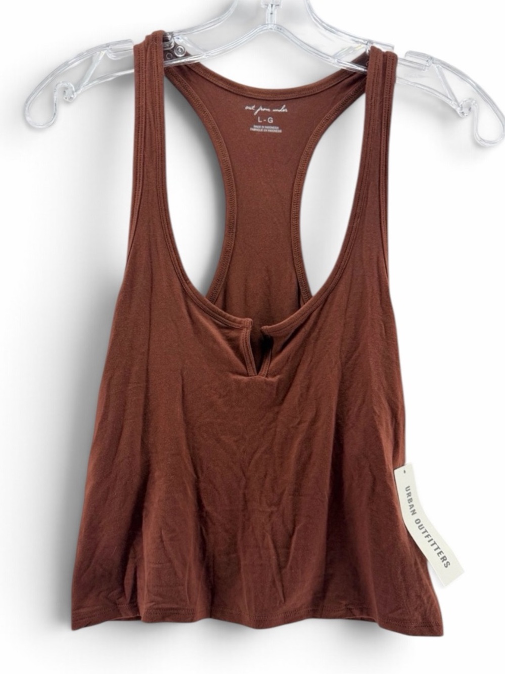 Out From Under x Urban Outfitters Chocolate Brown Racerback Tank Size Large-NWT